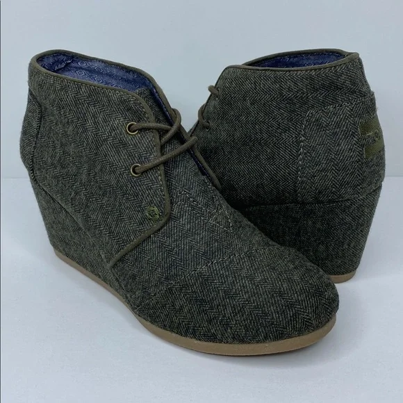 Women's TOMS Herringbone Wedge size 6.5 - Picture 3 of 9